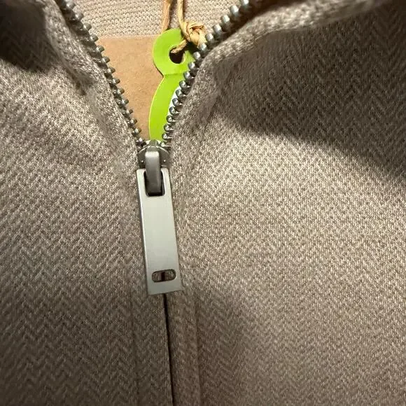 OGL Herringbone Textured Full Zip Jacket Tan NWT Size Large